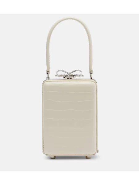 Geanta de piele Self-portrait din piele alb