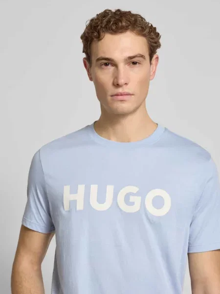 T-shirt o kroju regular fit z czystej bawełny model ‘DULIVIO’ Hugo czarna