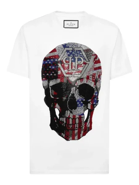 Tricou Philipp Plein cu imagine alb