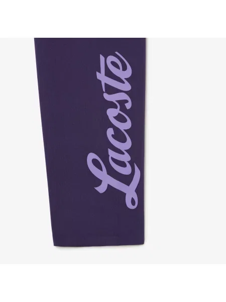Lacoste Legginsy Z Nadrukiem Slim Fit fioletowe