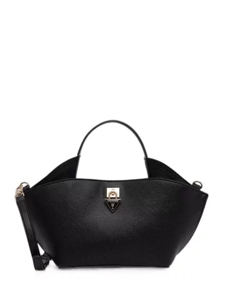 Geanta crossbody Guess cu autograf negru