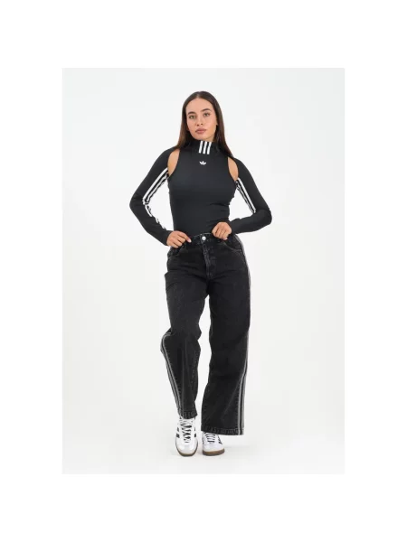 Spodnie adidas Adicolor Denim Track Pants Black czarne