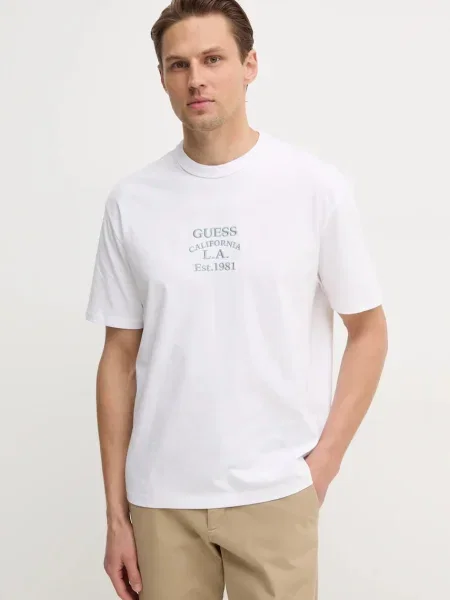 Тениска Guess с апликация бяло