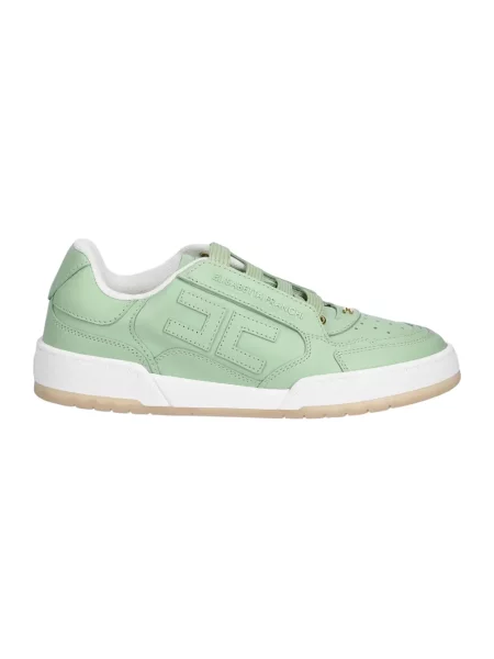 Sneakersy Elisabetta Franchi skórzane zielone