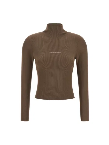 Sweter z golfem Alexander Wang brązowy