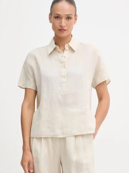 United Colors of Benetton bluza za žene od lana bež
