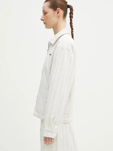 Adidas Kurtka koszulowa Pinstripe Harrington biały