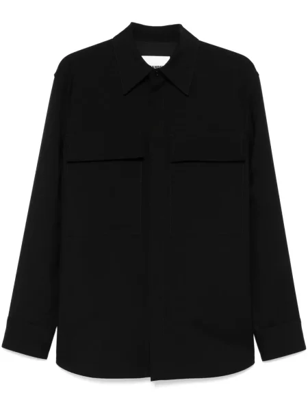 Cămașă Jil Sander de lână negru