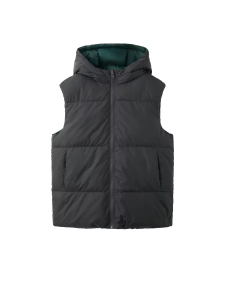 MANGO KIDS Vestă GERARD închis / verde pin gri