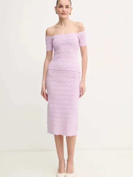 Спідниця Herve Leger Eloise midi олівець фіолетовий