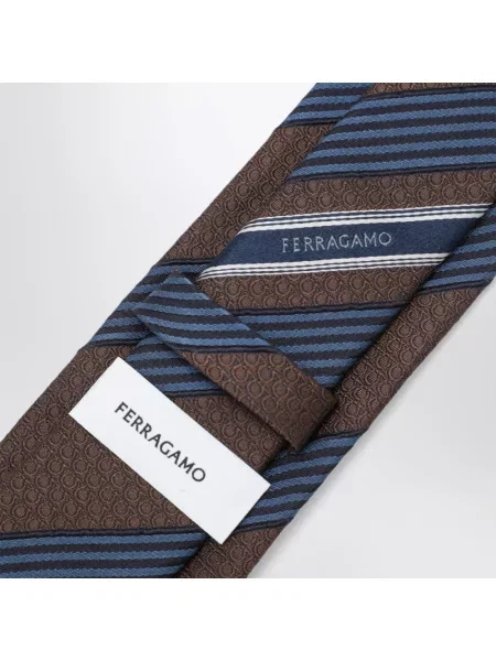 Krawat Ferragamo brązowy