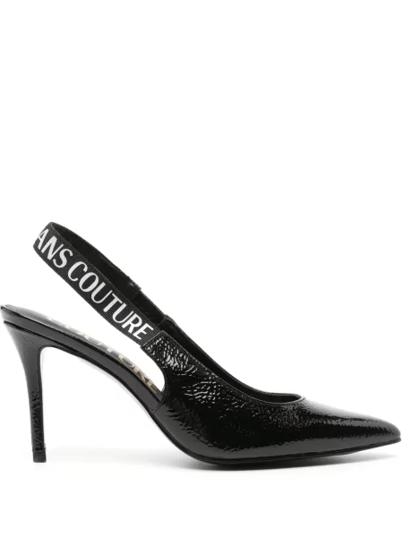 Pantofi cu toc Versace Jeans Couture slingback negru