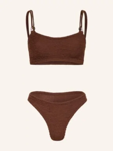 Hunza G Bikini Z Gorsetem Cassi Z Ozdobnymi Perełkami braun brązowe