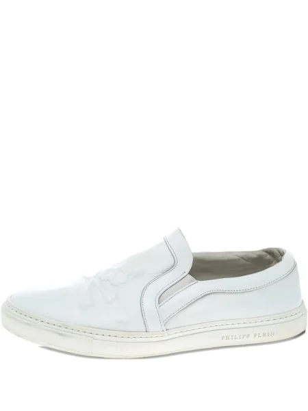 Sneakerși Philipp Plein din piele slip-on alb