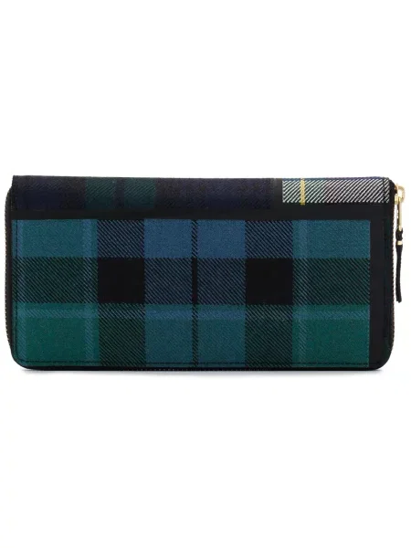 Portofel Comme Des Garçons Wallet în carouri cu imagine verde