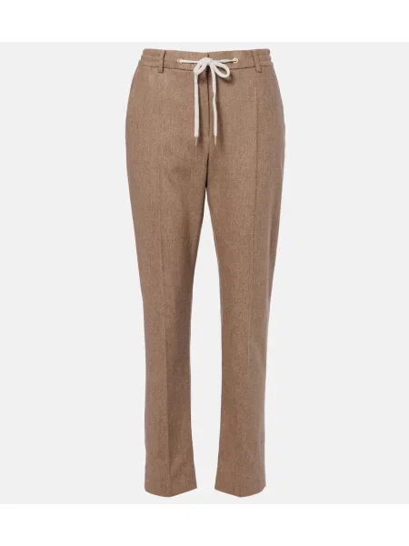 Pantaloni Eleventy de lână conici bej
