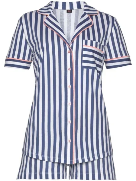 H.I.S Kratke hlače za spanje mornarska / svetlo roza bela