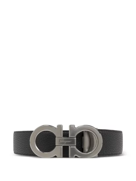 Cu centură reversibil curea Ferragamo din piele negru