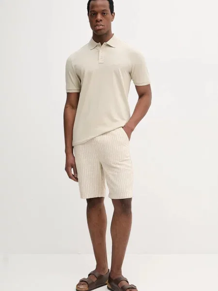 Lindbergh szorty z domieszką lnu beżowy