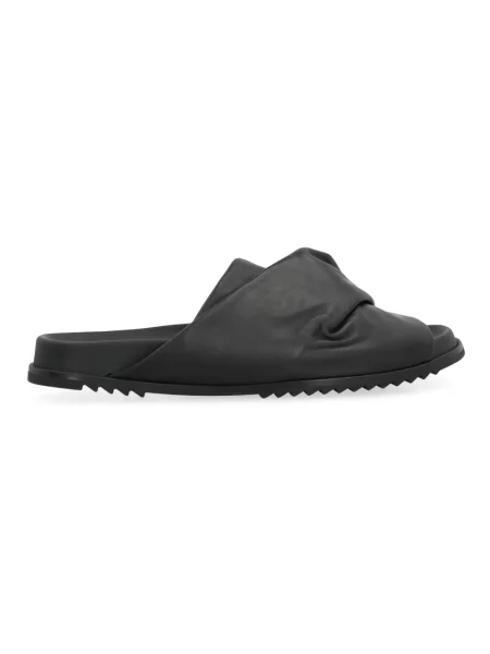 Klapki Rick Owens skórzane czarne