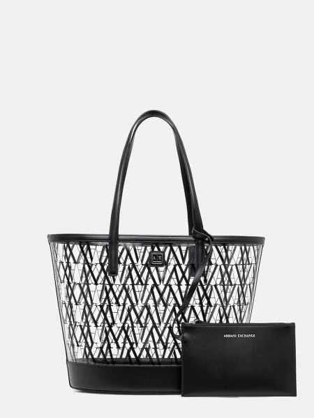 Geantă shopper Armani Exchange negru
