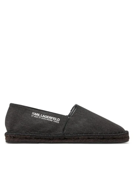 Karl Lagerfeld Espadrile KAMINO cu adaos de piele gri