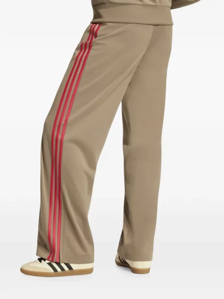 Pantaloni Adidas alergare cu model piele de șarpe cu broderie maro