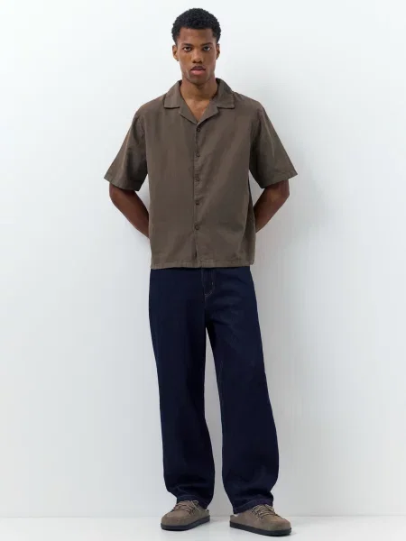 Pull&Bear Cămașă ciocolatiu
