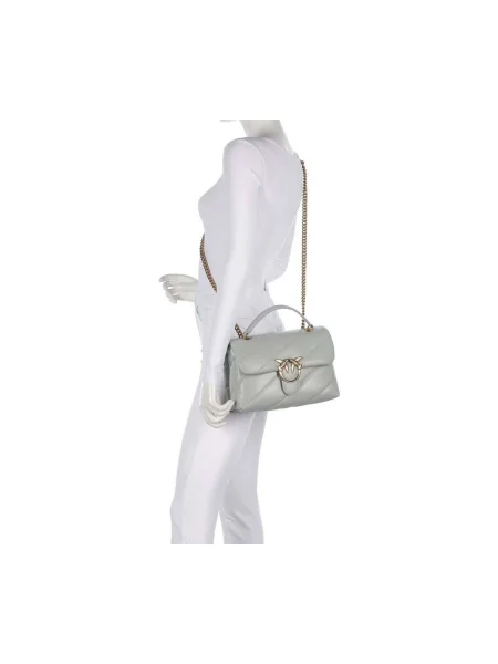 Pinko De piele geantă pe umăr LOVE CLASSIC PUFF albastru