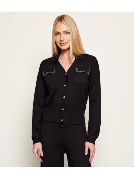 Liu Jo Sport Cardigan cu adaos de mătase negru