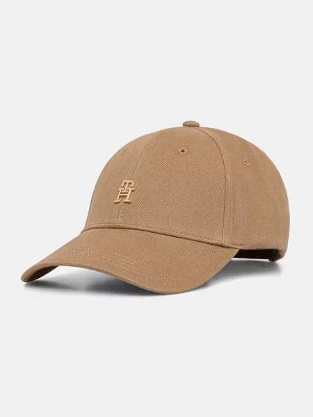 Шапка с козирка Tommy Hilfiger с апликация бежово