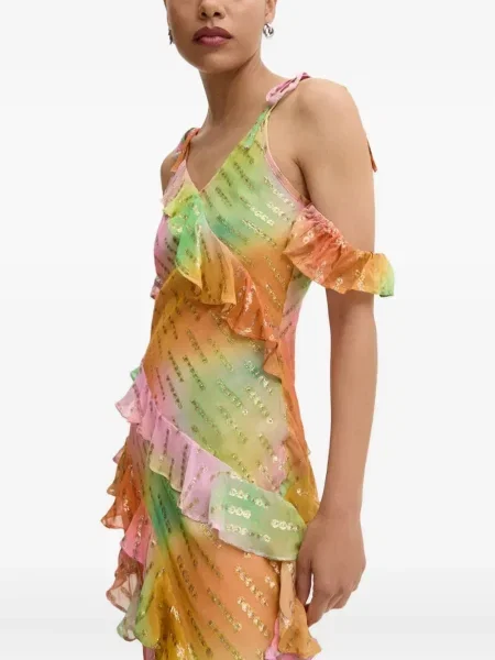 Rochie Never Fully Dressed cu paiete de costum galben