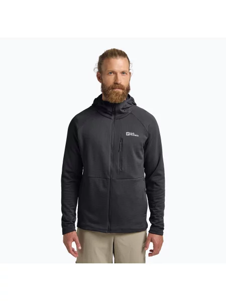 Bluza polarowa Jack Wolfskin Kolbenberg Hooded Full Zip szara