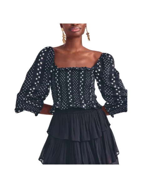 Bluzka Loveshackfancy z nadrukiem czarna