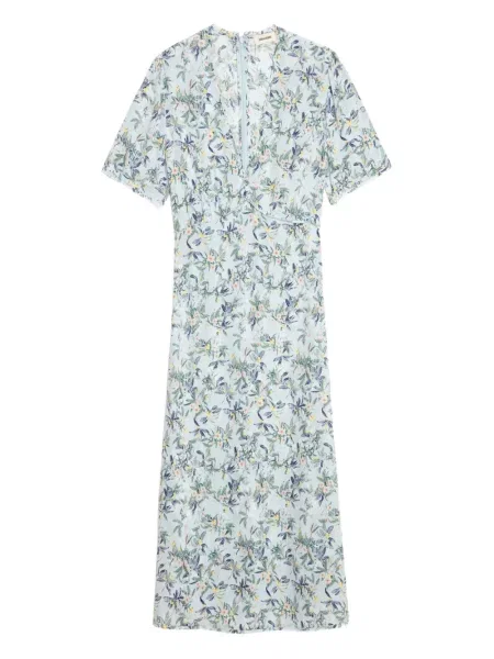 Fustă midi Zadig&voltaire până la genunchi albastru