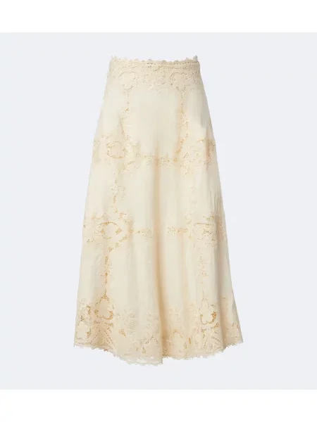 Fustă midi Ulla Johnson de in alb