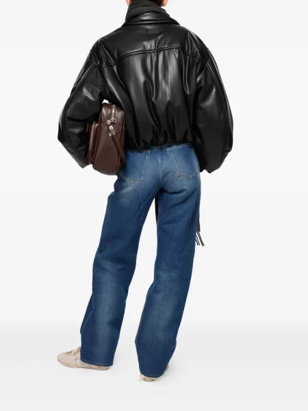 Geanta de piele Acne Studios negru