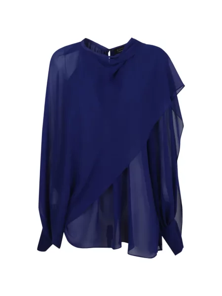 Bluzka Gianluca Capannolo drapowana niebieska