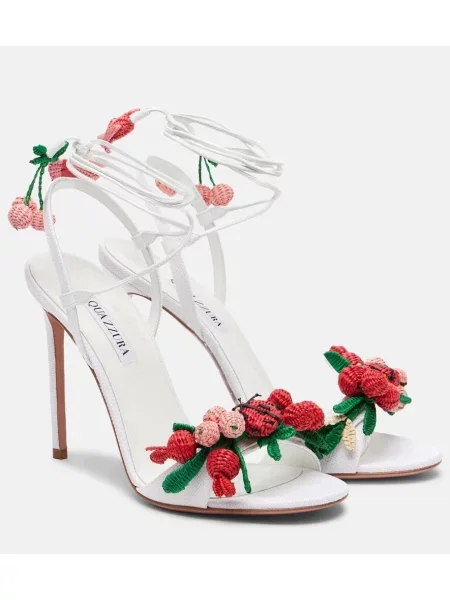 Sandale Aquazzura slingback alb