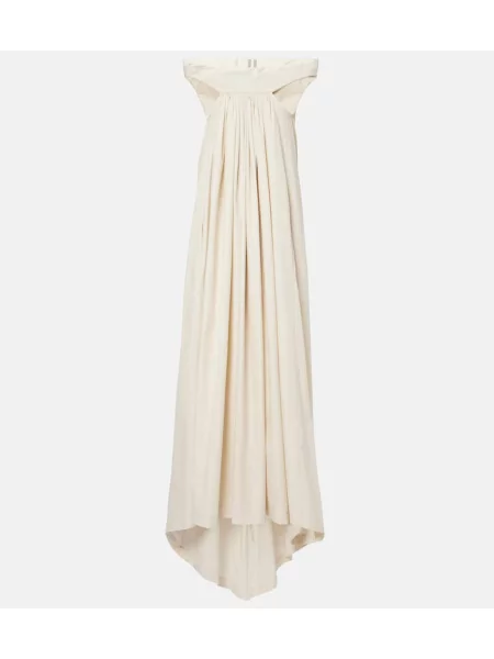 Rochie maxi Rick Owens din poplin de costum alb