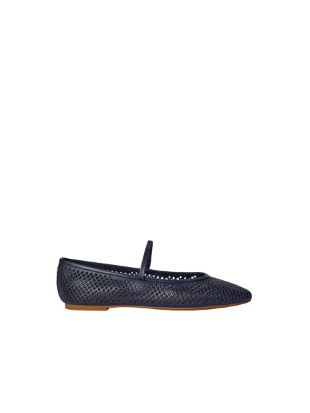 Balerinki Ralph Lauren skórzane niebieskie