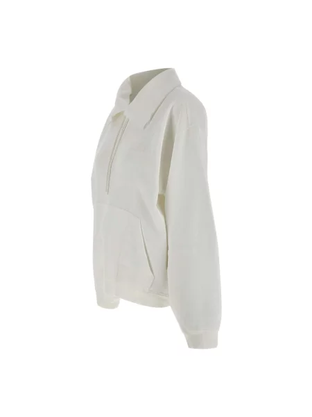 Lniana bluza Mm6 Maison Margiela ze stójką biała