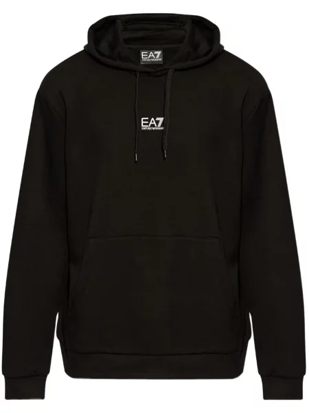 Hanorac cu glugă Ea7 Emporio Armani cu imagine negru