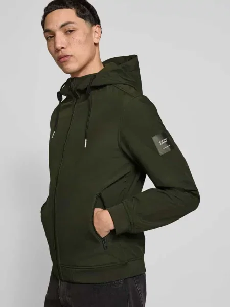Kurtka softshell z zapinanymi na błyskawiczny Jack & Jones oliwkowa