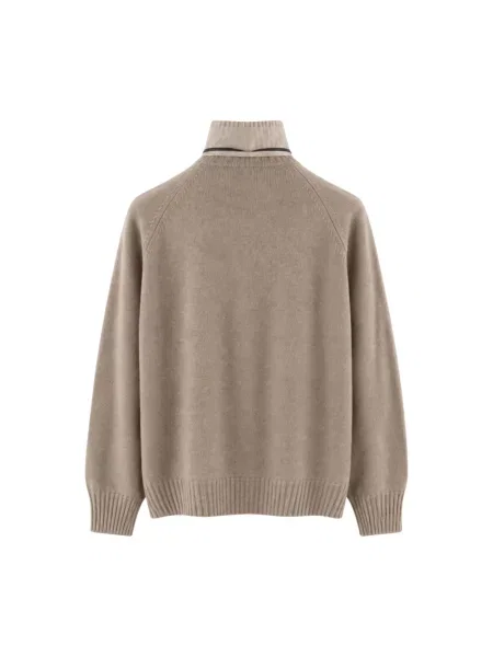 Sweter z golfem Brunello Cucinelli beżowy