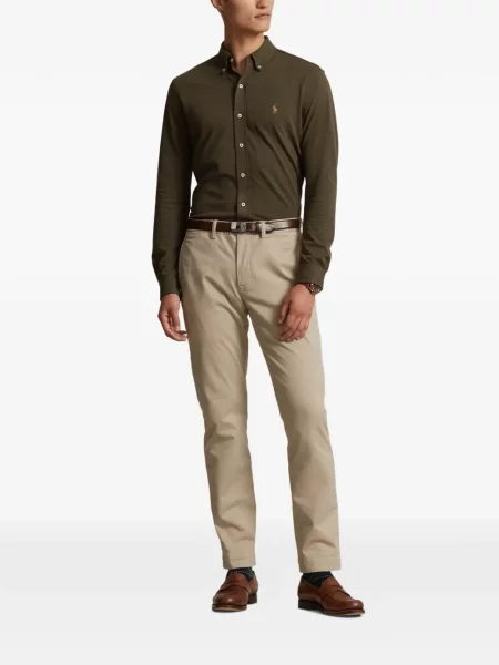 Tricou polo Polo Ralph Lauren cu glugă cu blană cu broderie roșu