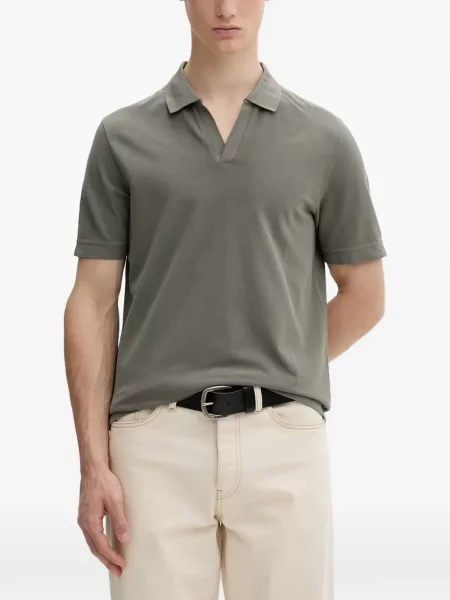 Tricou polo Marc O'polo cu decolteu în V verde