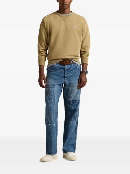 Dlouhá pruhovaná s límcem kšiltovka Polo Ralph Lauren modrá