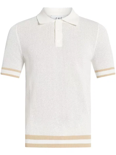 Tricou polo Ché tricotate alb