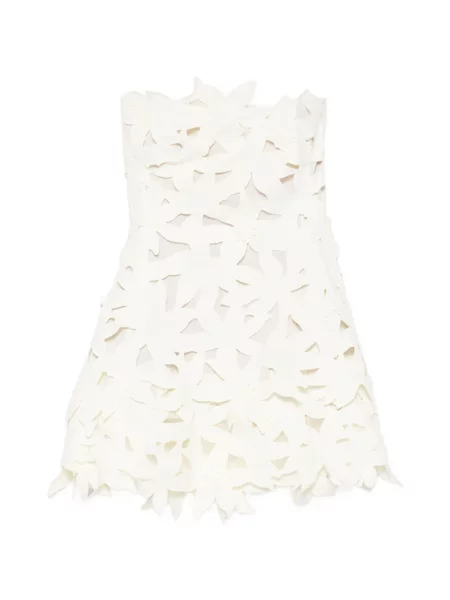 Rochie mini Simkhai cu model floral cu aplicații alb